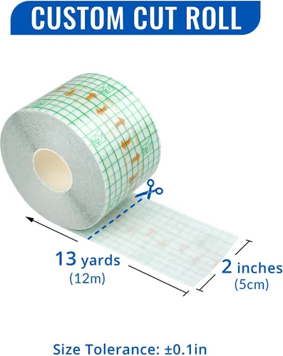 Vista 3 de LotFancy - Vendaje de cuidado posterior para tatuajes, rollo de 2 pulgadas x 13 yardas, impermeable, transparente Transparent Film Dressing