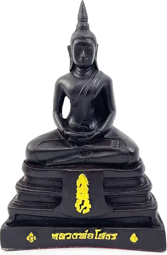 Vista 15 de BUDDHO Estatua de Buda Sothorn de mármol blanco de 6 pulgadas de alto. Estatua de Buda tailandés sentada para decoración del hogar, decoración