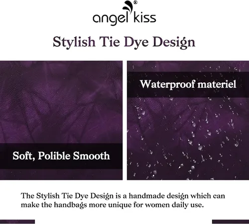 Vista 3 de Angelkiss Monederos grandes y bolsos para mujer de piel sintética lavada bolso cruzado de hombro