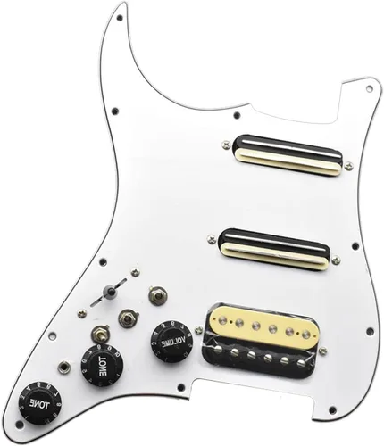 Vista 9 de Colaxi Repuesto de pastilla de guitarra, resistente, fácil instalación, cargado, precableado, práctico blanco, duradero para piezas de guitarra