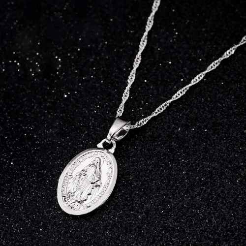 Vista 4 de S SAYYID Collar de onda de agua collar de clavícula de Virgen María Metal no aplica