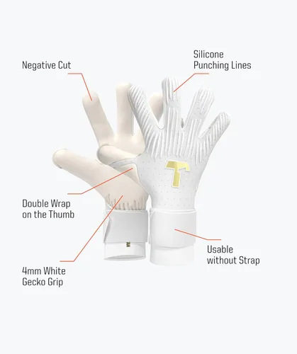 Vista 6 de T1TAN Rebel Guantes de Fútbol para Portero - Guantes de Portero de Fútbol para Portero - Adultos y Jóvenes Rebel 2.0 blanco-hacia fuera