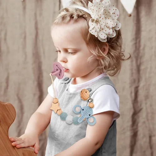 Vista 3 de Clip para chupete, lindo clip para chupete de animales para niños y niñas, la mayoría de los chupetes, mordedores de bebé, baby shower y artículos