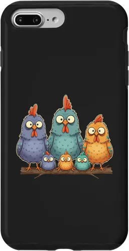 Vista 12 de Chicken: My Cluck Crew, Three Big Hens + Four Tiny Chicks Case for iPhone 16