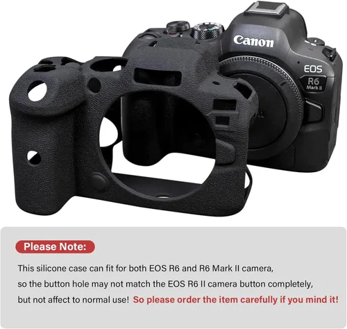 Vista 2 de MUZIRI KINOKOO EOS R6/R6 II - Funda protectora compatible con cámara Canon EOS R6/EOS R6 II/EOS R6 Mark II, funda de silicona suave para cámara