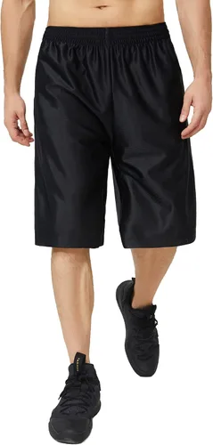 Vista 2 de Pantalones cortos deportivos para hombre de secado rápido con malla, bolsillos, entrepierna de 9 a 13 pulgadas por encima de la rodilla, cintura