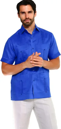 Vista 5 de Camisa Guayabera clásica mezcla de polialgodón manga corta NCM-1673