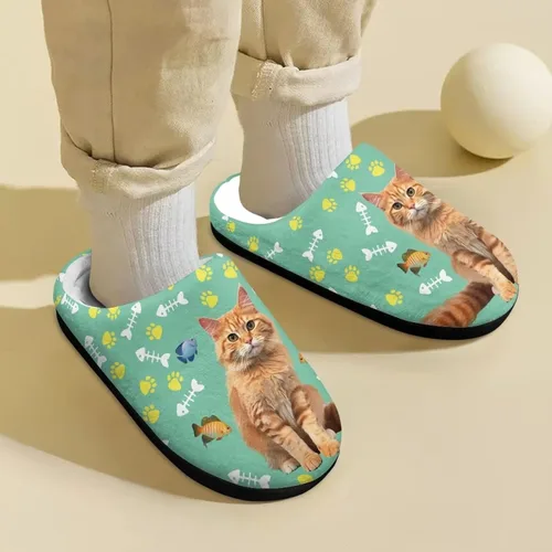 Vista 4 de Viewamoon Zapatos de casa de felpa unisex para niños, pantuflas cálidas para interiores para niños y niñas, pantuflas de casa para otoño e invierno