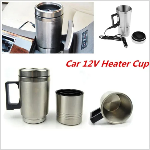 Vista 2 de 12V en el coche cafetera tetera termo botella de acero inoxidable calefacción taza 10.1 fl oz