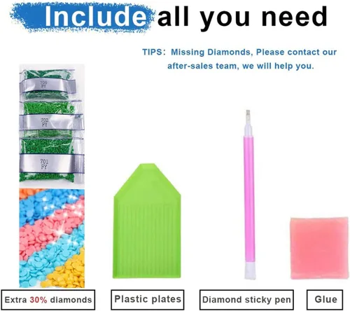 Vista 3 de YSUNETER Paquete de 4 kits de pintura de diamantes para adultos – Pinturas redondas de puntos de diamante para principiantes, pintura con gemas