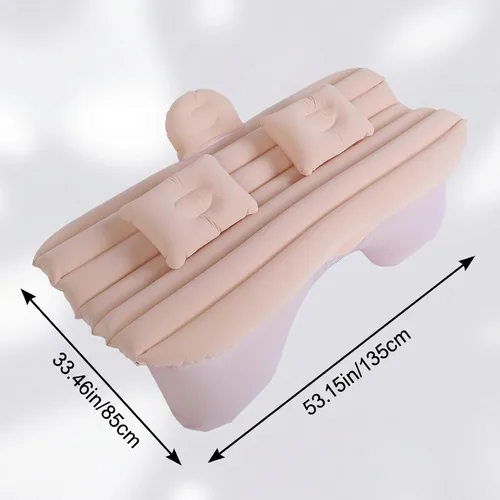 Vista 5 de Car Air Mattress 135x85cm PVC Flocked Inflatable Bed (Beige)