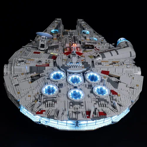 Vista 6 de RC con kit de luz LED de sonido para (Millennium Falcon 75192) Modelo de bloques de construcción, kit de iluminación de construcción compatible