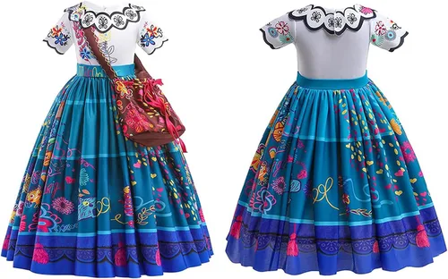 Vista 2 de Yarde Vestido Mirabel para niñas vestido de princesa Mirabel con bolso lentes y aretes
