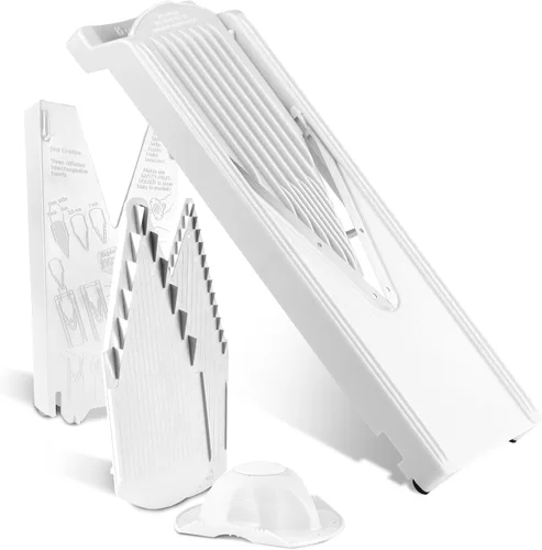 Vista 7 de Mandolina Swissmar Borner. Mandolina corte V Plus, Juego de 5 piezas, diseño 1, Blanco