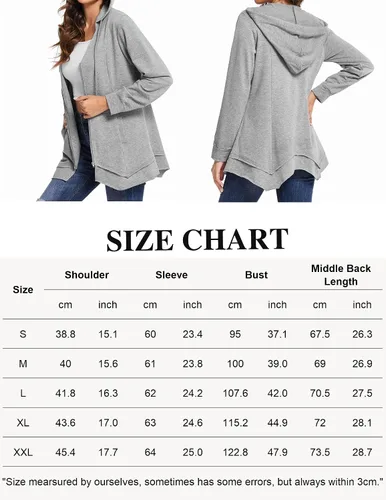Vista 6 de Zeagoo Sudadera con capucha y cremallera para mujer, ligera, casual, con bolsillos