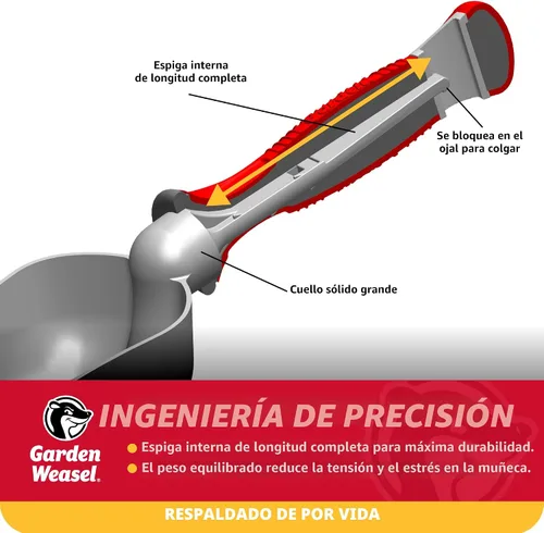 Vista 6 de Garden Weasel Pala para Macetas - Tamaño Grande Cavar y Transportar Herramientas de Excavación Manual para Plantar y Jardinería, Pala de Tierra