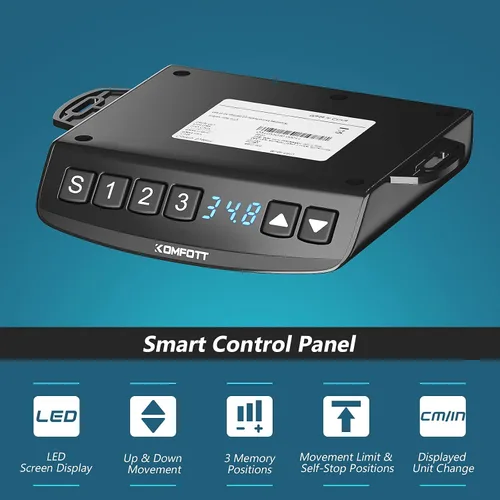 Vista 7 de POWERSTONE Escritorio eléctrico de pie ajustable en altura – Escritorio para computadora de pie para oficina en casa, escritorio elevador, mesa