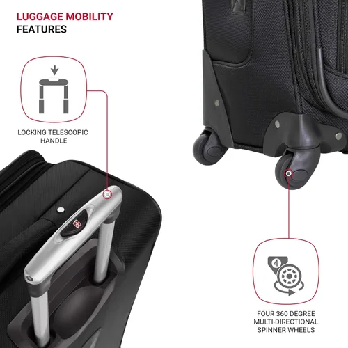 Vista 2 de SwissGear - Equipaje suave expandible Sion con ruedas Negro