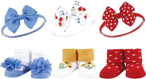 Vista 4 de Hudson Baby Conjunto de regalo de diadema y calcetines para niña