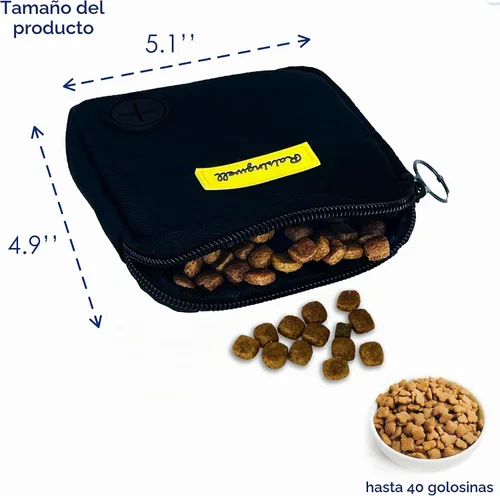 Vista 3 de Bolsa de golosinas para perros Raisingwell para caminar y entrenar con clicker, bolsas para excrementos pequeñas, riñonera con cierre, kit de A1.