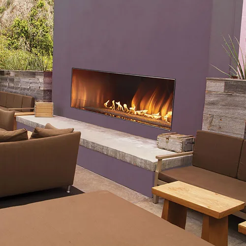Vista 2 de Empire Outdoor - Chimenea lineal de encendido manual SS de 60 pulgadas, gas natural