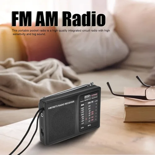 Vista 4 de R-202T Audio - Banda portátil AM/FM/TV para uso en interiores y exteriores con auriculares externos