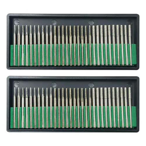 Vista 5 de Paquete de 60 brocas de diamante de 0.039/0.196 pulgadas / 0.079/0.118 pulgadas (1/2/0.118 in), piedras preciosas lapidarias, 20 piezas de 0