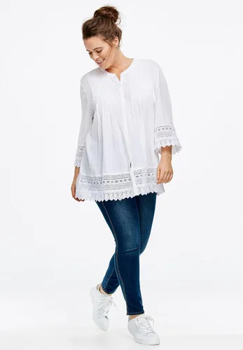 Vista 4 de Ellos Blusa con ribete de ganchillo en tallas grandes para mujer