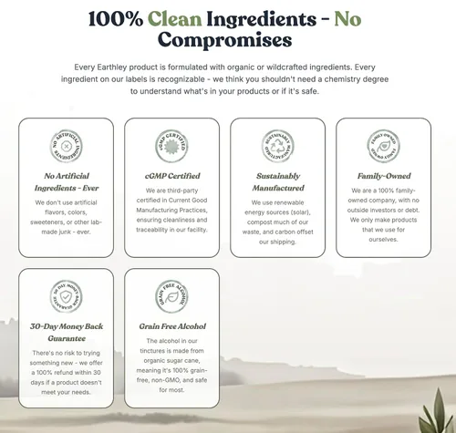 Vista 6 de Earthley Wellness Candida Cleanse, tintura de hierbas para el crecimiento excesivo de levadura, apoyo intestinal y hepático, suplemento orgánico