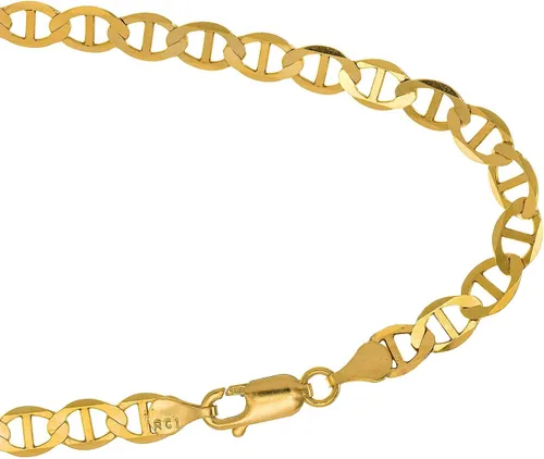 Vista 2 de Pulsera de cadena Mariner de oro amarillo macizo de 14 k de 0.126 in, garra de langosta - 7 pulgadas, 0.07 oz., Oro, Sin gemas.