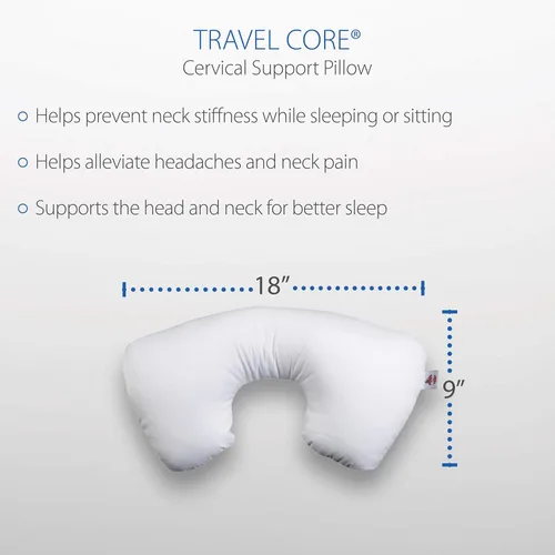 Vista 5 de Core Products Almohada de apoyo cervical Tri-Core y combo de núcleo de viaje, firme estándar, tamaño completo