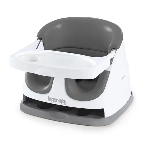 Vista 19 de Ingenuity Asiento base para bebé 2-en-1 con bandeja auto-guardable para alimentación y piso - Cashmere