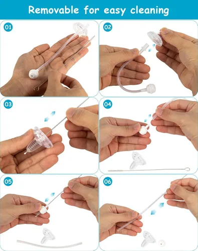 Vista 6 de Kit de conversión de vaso para biberones de vidrio estrechos y estrechos de Dr. Browns, kit de transición a prueba de derrames con boquilla