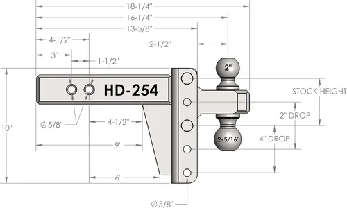 Vista 6 de BulletProof Hitches - Enganche de remolque ajustable resistente de 2.5 pulgadas (clasificación de 22,000 lb.) - Enganche de remolque