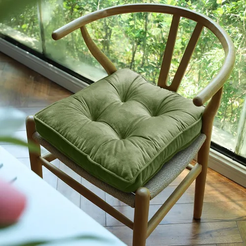 Vista 8 de vctops Almohadillas de Silla de Terciopelo Suave con Lazos Cómodo Cojín de Asiento Sólido para Sillas de Comedor, Sillas de Oficina, Pisos de Madera