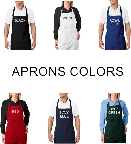 Vista 3 de Delantal de chef bordado personalizado, nombre personalizado, ajuste ajustable con bolsillos, lona de algodón premium