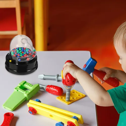 Vista 8 de Amosfun Mini máquina de lotería portátil para sorteo para juegos de fiesta, entretenimiento para niños, 4.33 x 4.21 x 4.21 pulgadas, ligero