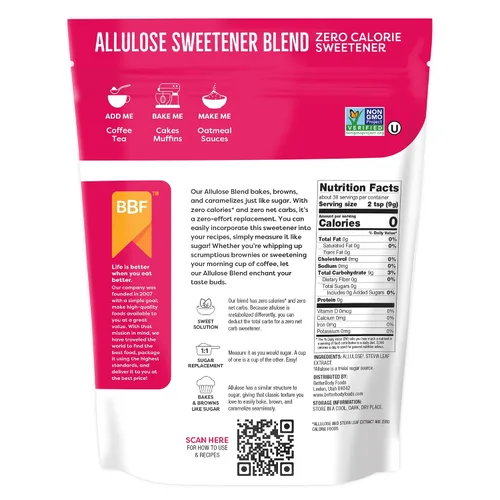 Vista 7 de BetterBody Foods Edulcorante de alulosa de 12 onzas, cero calorías, sin OMG y sin gluten, reemplazo de azúcar 1:1 sin regusto, perfecto para hornear