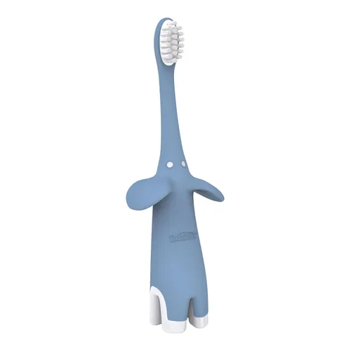 Vista 19 de Dr. Brown's Cepillo de dientes para bebés y niños pequeños, elefante, azul, 0-3 años