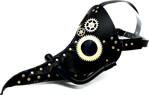 Vista 11 de Máscara de médico de la peste steampunk máscara de nariz larga para disfraz de Halloween, fiesta de cosplay