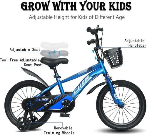 Vista 4 de DEYGIA Bicicleta para Niños, Bicicletas para Niños de 14 16 20 Pulgadas con Ruedas de Entrenamiento/Pata de Cabra para Niños y Niñas de 3 a 12 Años
