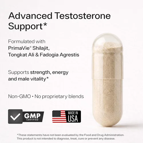 Vista 2 de Potenciador de testosterona para hombres - Sheer Alpha T-Booster - Dosis clínicamente respaldada, fórmula más fuerte - Hecho en Estados Unidos