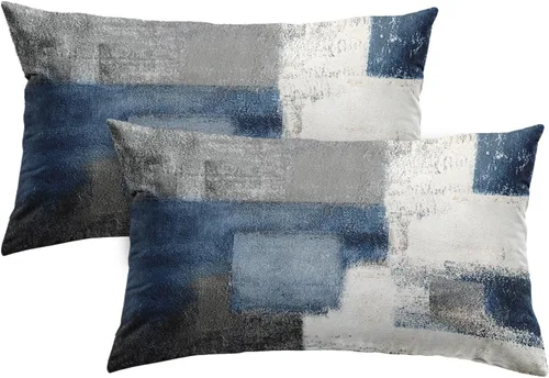 Vista 13 de Britimes Fundas de almohada modernas para decoración del hogar, 16 x 16 pulgadas, juego de 2 fundas de almohada decorativas, fundas de almohada