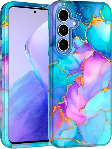 Vista 99 de Miqala Funda para Galaxy S21 FE 5G, brilla en la oscuridad, tres capas, resistente, protección a prueba de golpes, parachoques de plástico