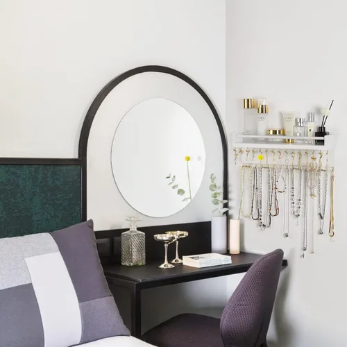 Vista 8 de Zhithink Organizador de joyas colgante para collares, ganchos de joyería con 30 ganchos, organizador de joyas montado en la pared para collares
