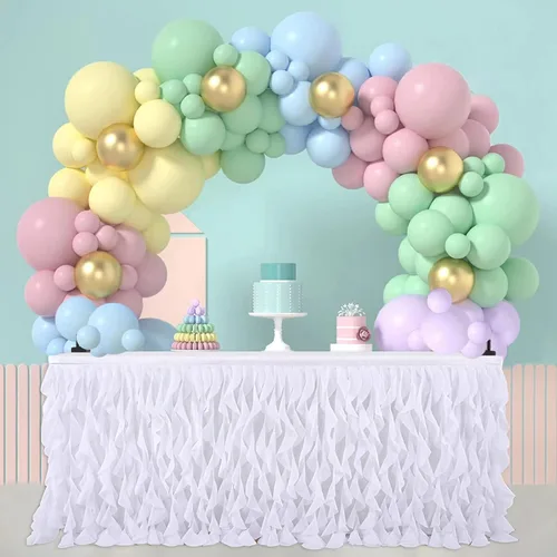 Vista 6 de Kit de arco de globos de mesa, marco de soporte de arco de globos para diferentes tamaños de mesa para cumpleaños, baby shower, graduación, boda