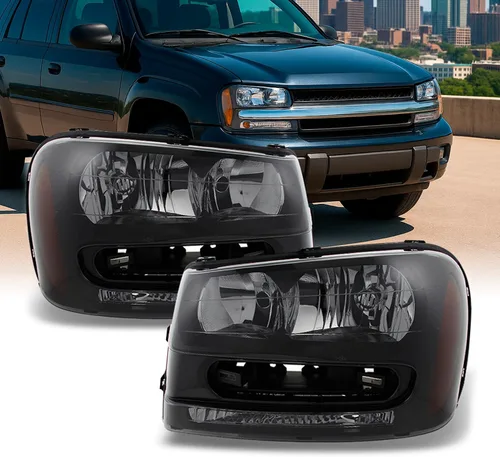 Vista 11 de AKKON - Para faros delanteros de proyector Chevy Trailblazer 2002-2009 LED DRL Daytime Running Light Chrome Housing Clear Lens Driver And Carcasa