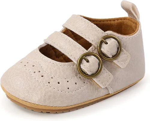Vista 8 de QWZban Zapatos planos Mary Jane con Bownot antideslizante suela suave de piel sintética para recién nacidos, bebés, primeros caminantes