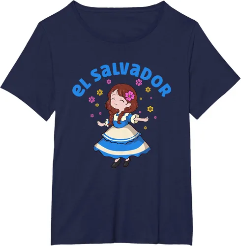 Vista 16 de Camiseta de mujer hispana con bandera salvadoreña de El Salvador Orgullosa, Negro