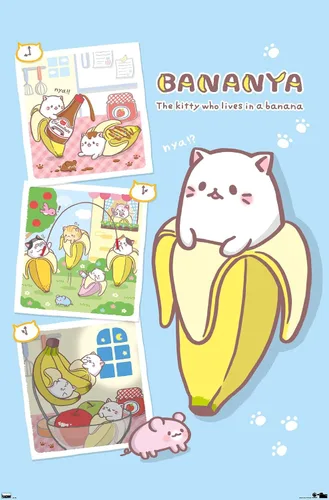 Vista 9 de Trends International Bananya - Póster de pared de collage, 14.72 x 22.37 pulgadas, versión enmarcada de madera de granero